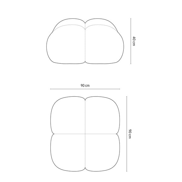 Beżowy aksamitny podnóżek Loretto – Cosmopolitan Design-image-4