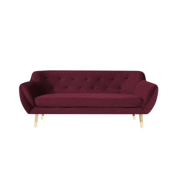 Burgundowa sofa 2-osobowa Mazzini Sofas Amelie