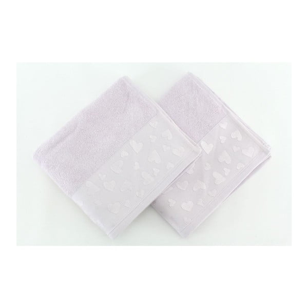 Zestaw 2 ręczników Kalp Lilac, 50x90 cm