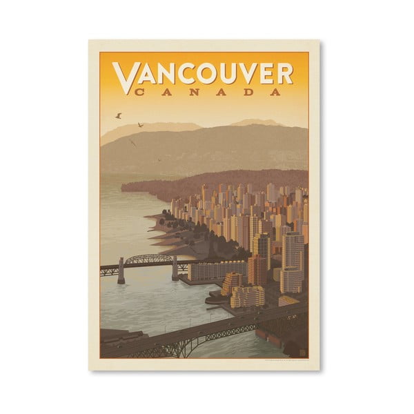 Plakat Americanflat Vancouver Skyline, 42x30 cm