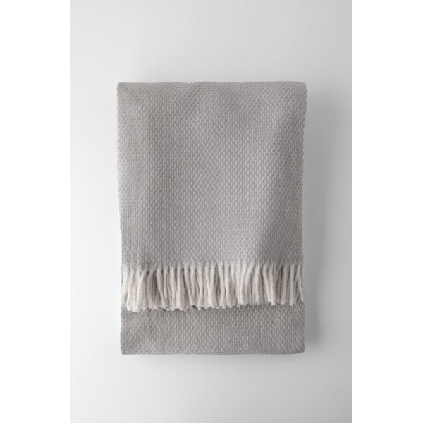 Jasnoszary pled z domieszką bawełny Euromant Zen, 140x180 cm