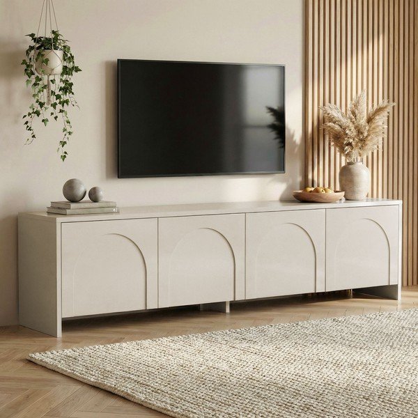 Kremowa szafka pod TV 180x45x32 cm Aurelia – Kalune Design-image-1