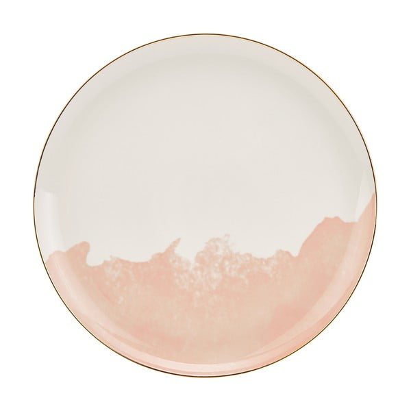 Zestaw 2 różowo-białych porcelanowych talerzy Westwing Collection Rosie, ø 26 cm