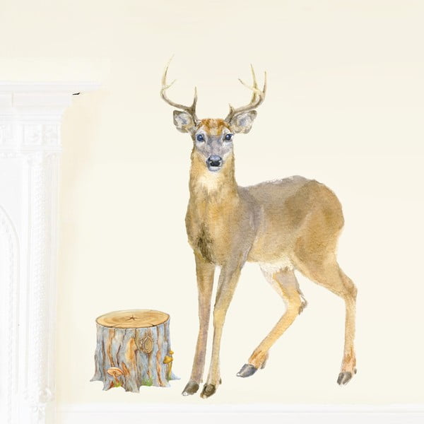 Naklejka wielokrotnego użytku Deer, 80x46 cm