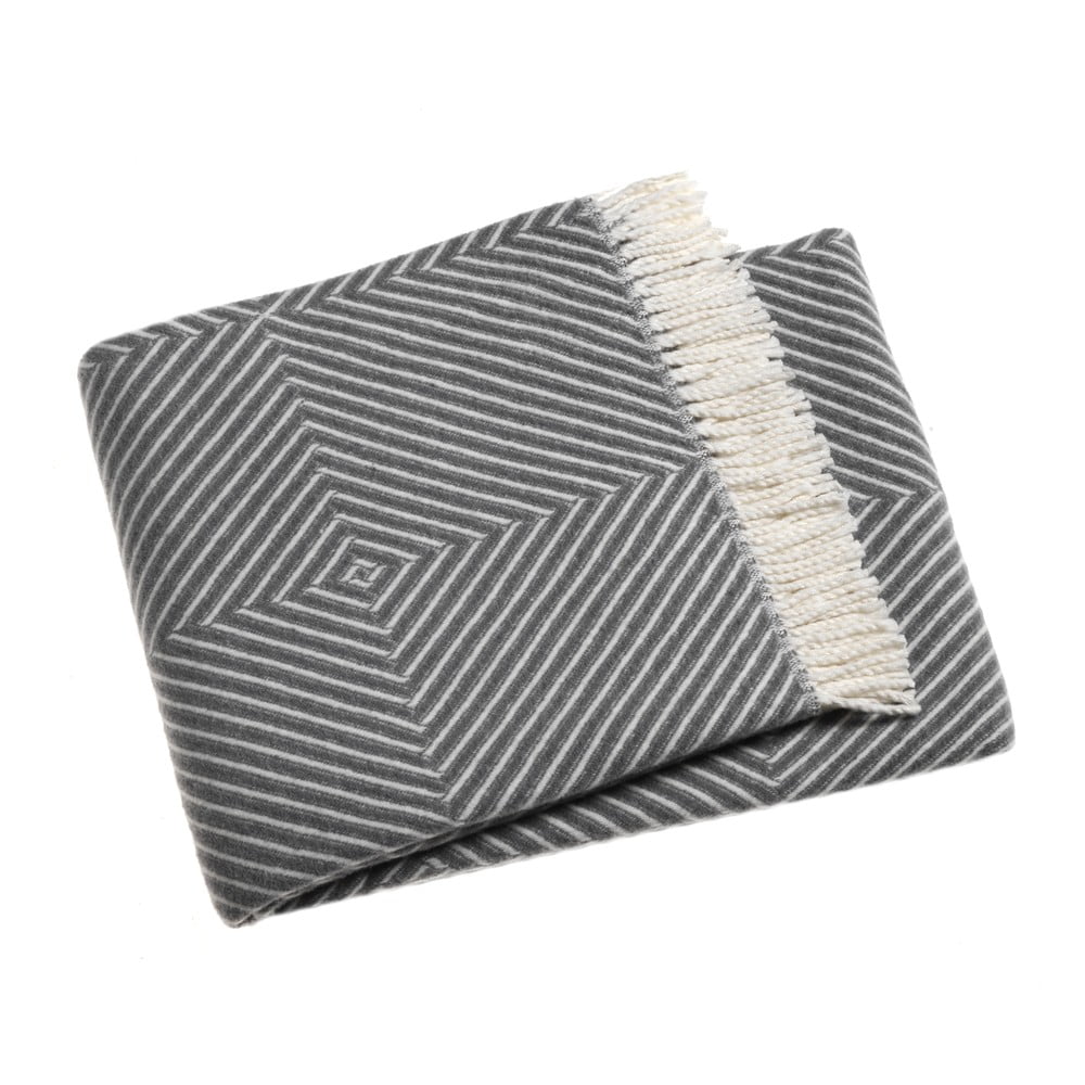Szary pled z domieszką bawełny Euromant Tebas, 140x180 cm