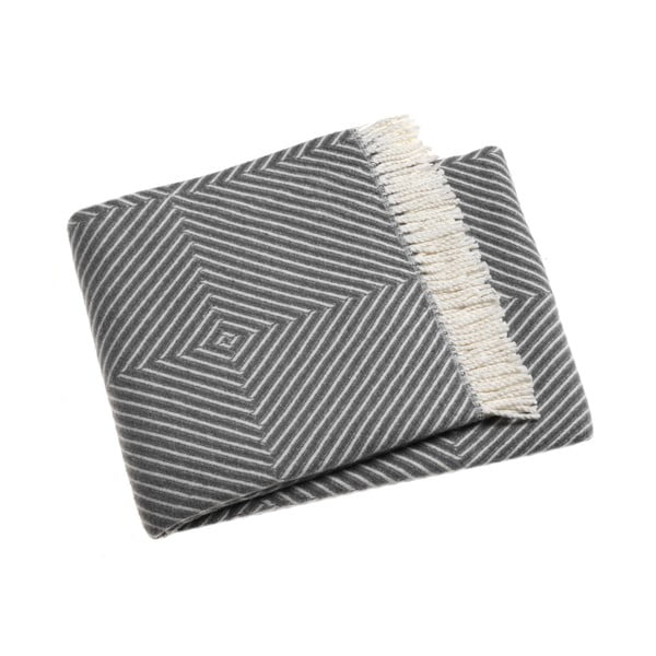 Szary pled z domieszką bawełny Euromant Tebas, 140x180 cm