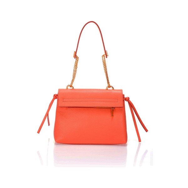 Jasnopomarańczowa skórzana torebka Federica Bassi Anna-image-2