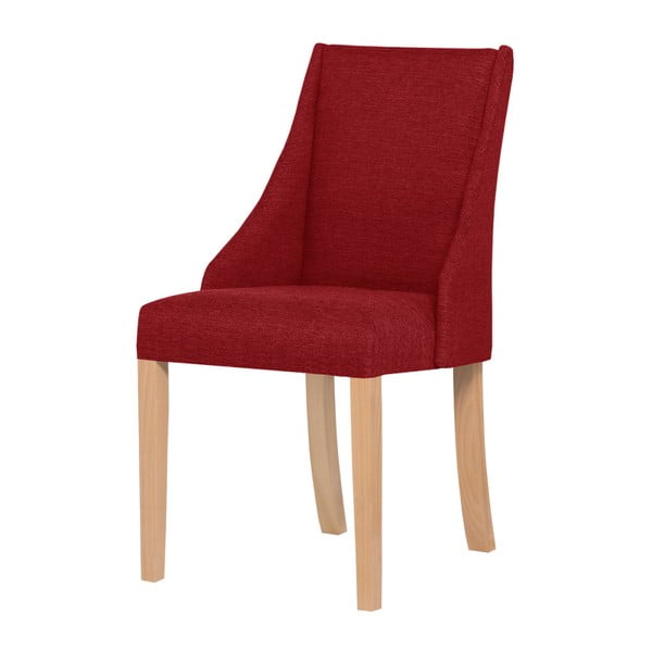 Czerwone krzesło z brązowymi nogami Ted Lapidus Maison Absolu