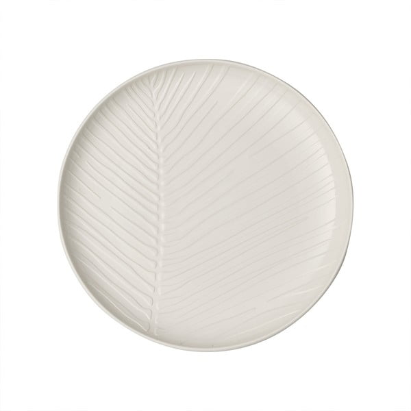 Biały porcelanowy talerz Villeroy & Boch Leaf, ⌀ 24 cm