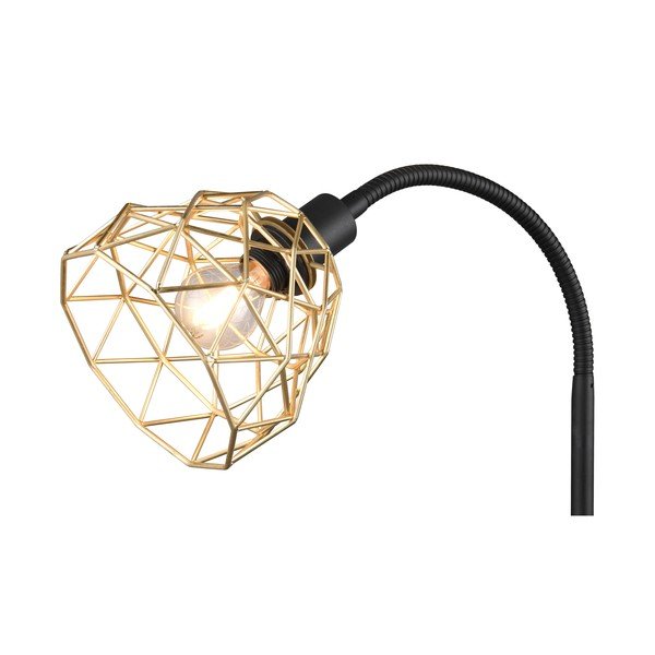 Lampa stojąca w czarno-złotym kolorze z metalowym kloszem (wys. 180 cm) Haval – Reality-image-2