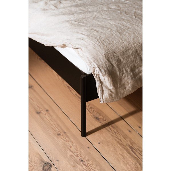 Białe stalowe łóżko dwuosobowe bez zagłówka ze stelażem 180x200 cm Eton Basic – noo.ma-image-4