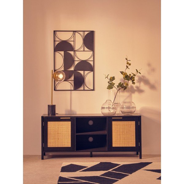 Czarna szafka pod TV 120x52x38 cm Sherman – Premier Housewares-image-1