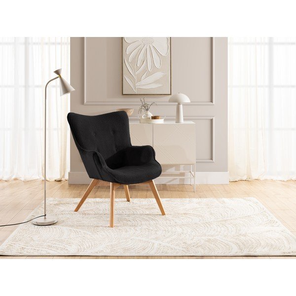 Czarny sztruksowy fotel Niko – Ropez-image-4