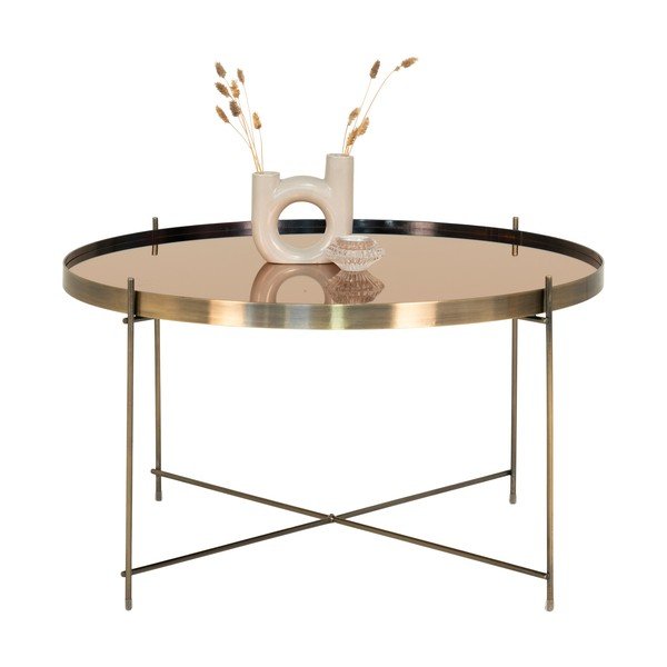 Okrągły stolik w kolorze złotym ø 70 cm Venezia – House Nordic-image-1