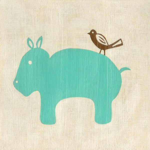 Obraz Hippo, Best Friend, 30x30 cm