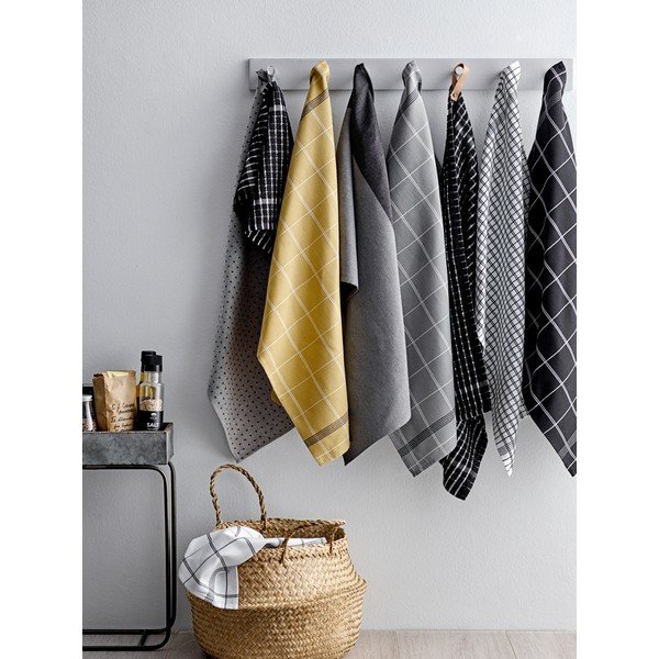 Szara ścierka kuchenna z bawełny Södahl Geometric, 50x70 cm-image-1