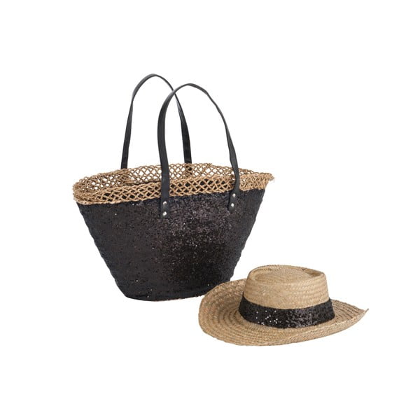 Torba plażowa i kapelusz Spangle Black