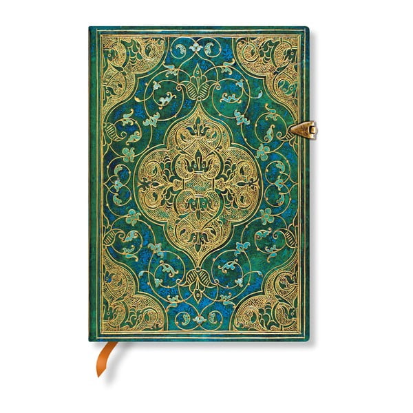 Notes w linie w twardej oprawie Paperblanks Turquoise Chronicles, 13x18 cm