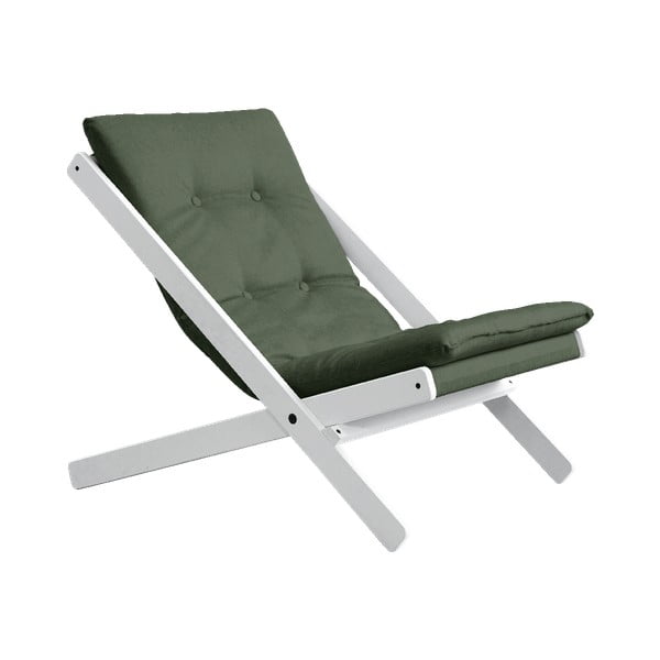 Fotel rozkładany Karup Design Boogie White/Olive Green