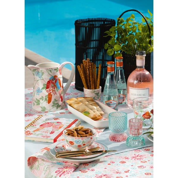 Różowo-zielony szklany świecznik Green Gate-image-1