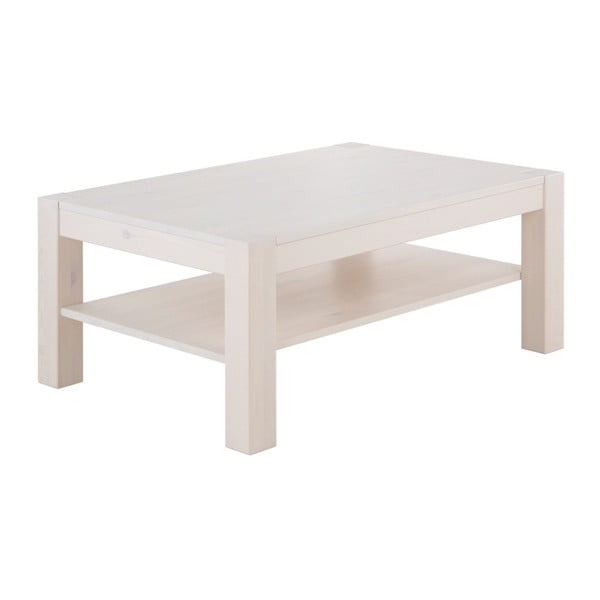 Biały stolik z litego drewna sosnowego Støraa Monique, 45x110 cm