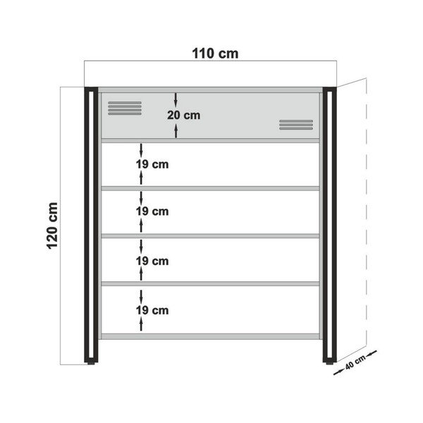 Szafa z półkami Esme, wys. 120 cm-image-2