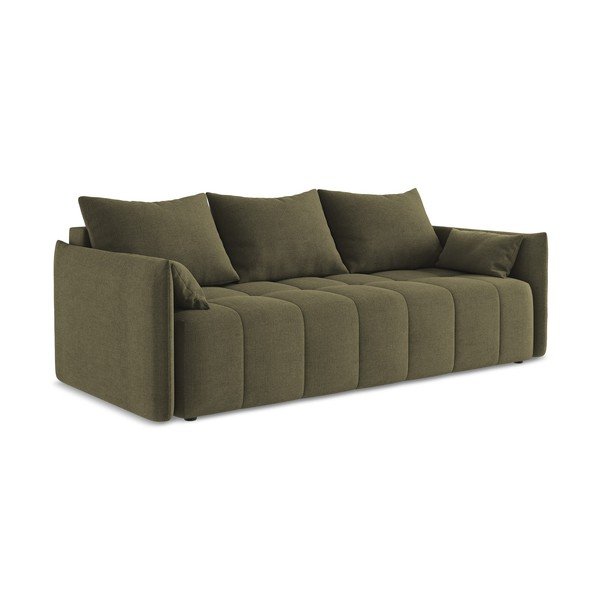 Rozkładana/ze schowkiem sofa w kolorze khaki 225 cm Moku – Makamii-image-1