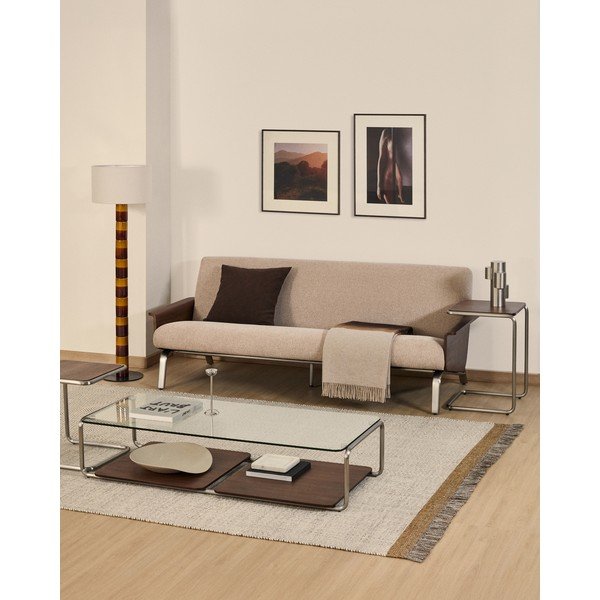 Jasnobrązowa sofa z tkaniny szenilowej 205 cm Amsen – Kave Home-image-1