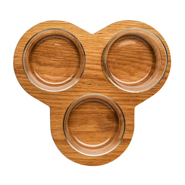 Taca z miseczkami Sagaform Oval Oak Serving Set-image-1
