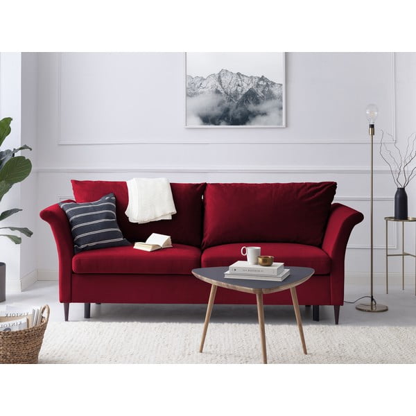 Czerwona rozkładana sofa ze schowkiem Mazzini Sofas Pivoine-image-1