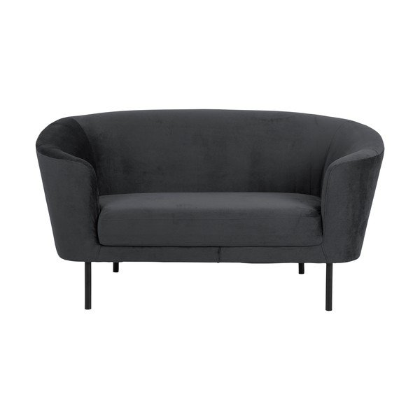Antracytowa sofa z aksamitnym obciciem Actona Biloxi, 160 cm
