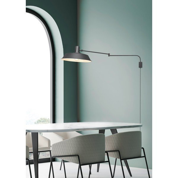 Kinkiet z elastyczną konstrukcją do kontaktu w kolorze matowej czerni ø 35,5 cm Bolder – Trio-image-3