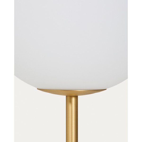 Lampa stojąca w biało-złotym kolorze ze szklanym kloszem (wysokość 165 cm) Brisia – Kave Home-image-2