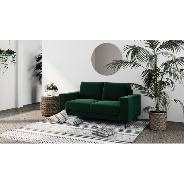 Ciemnozielona aksamitna sofa Ghado Fynn, 168 cm-image-1