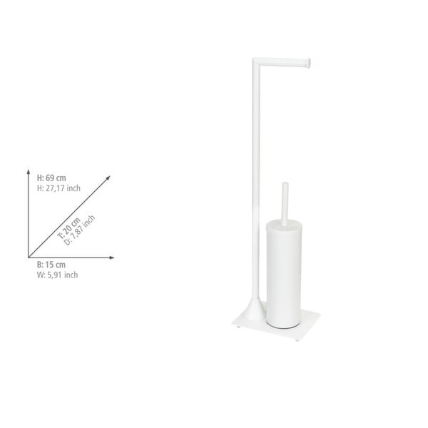 Biały stalowy stojak na papier toaletowy ze szczotką Hella – Wenko-image-3
