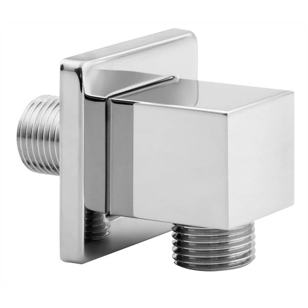 Przyłącze do prysznica z mosiądzu w kolorze srebra z połyskiem – Sapho