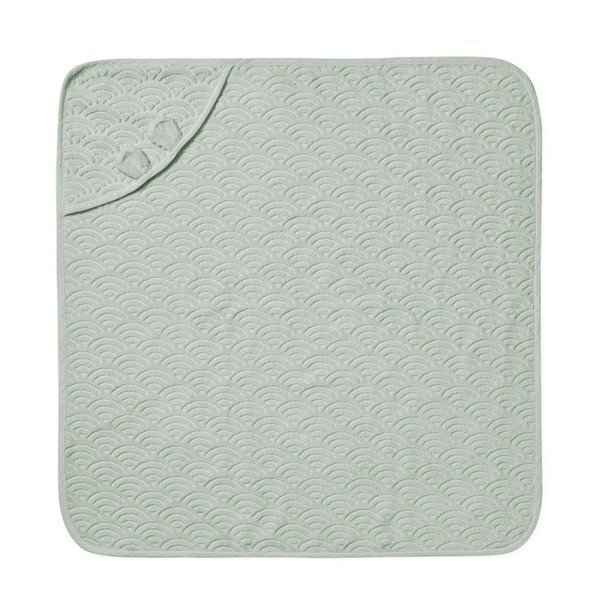 Miętowy ręcznik dziecięcy z kapturem z bawełny organicznej 80x80 cm Dusty Green – Cam Cam Copenhagen-image-1