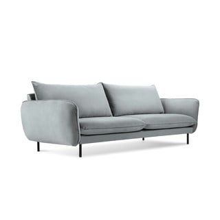 Jasnoszara aksamitna sofa Cosmopolitan Design Vienna, 230 cm
