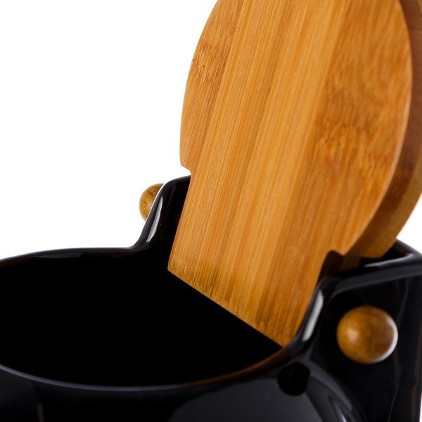 Czarny pojemnik na sól z wieczkiem Unimasa Ceramic, 700 ml-image-3