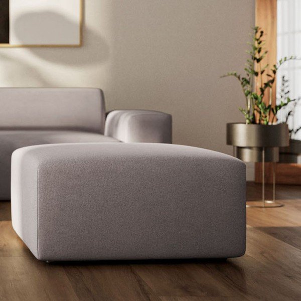 Szary aksamitny podnóżek Villet – Rodier-image-4