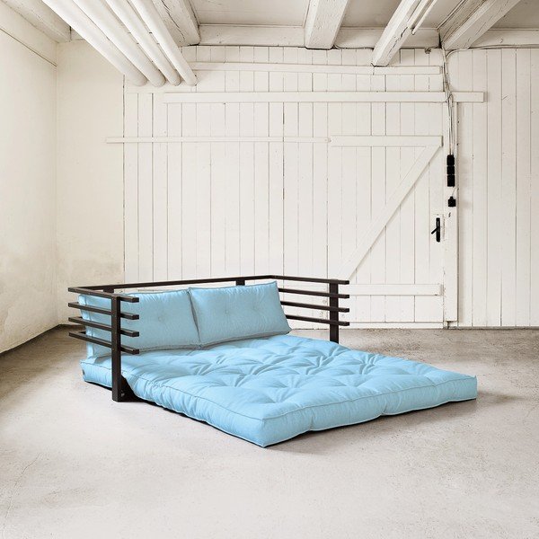 Sofa rozkładana dwuosobowa Karup Funk Black/Celeste-image-1
