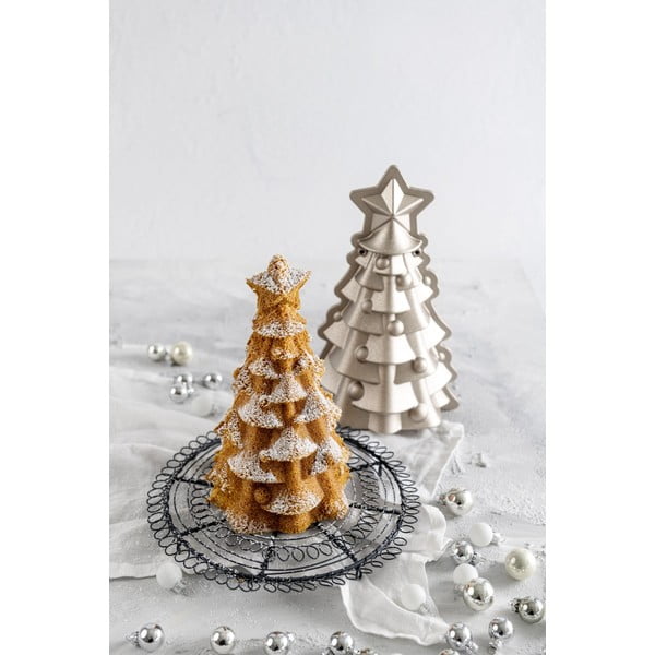 Beżowa aluminiowa forma do pieczenia Dr. Oetker White Christmas Baking, 16 x 26 cm-image-1