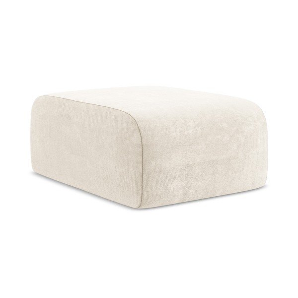 Beżowy podnóżek z tkaniny szenilowej Lani – Makamii