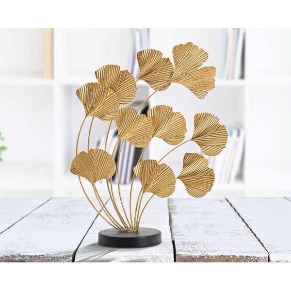 Metalowa figurka w dekorze w kolorze złota Mauro Ferretti Wind Leaf-image-1