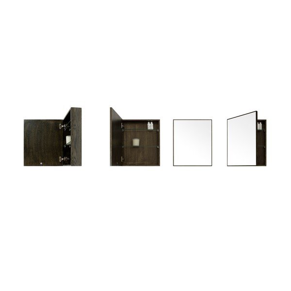 Lustro ze schowkiem z drewna dębowego Wireworks Mezza Dark, 45x55 cm-image-1