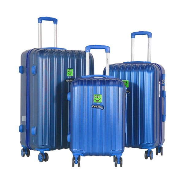 Zestaw 3 niebieskich walizek LULU CASTAGNETTE Edge