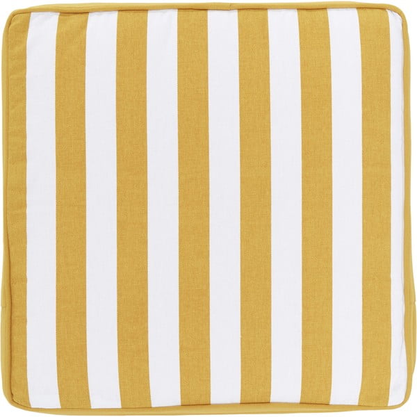 Żółto-biała bawełniana poduszka na krzesło Westwing Collection Timon, 40x40 cm