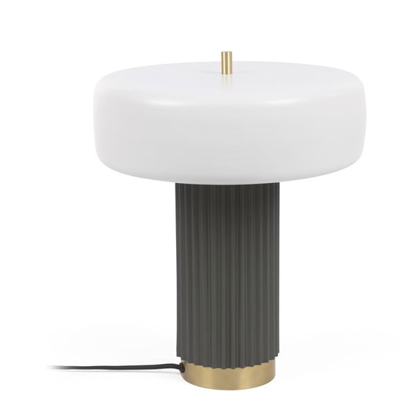 Biało-zielona lampa stołowa z metalowym kloszem (wys. 37,5 cm) Serenella – Kave Home