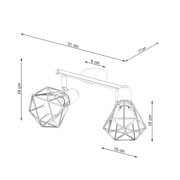 Czarna lampa sufitowa ø 10 cm Varpu – Sollux-image-4