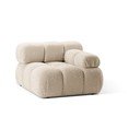 Beżowy moduł sofy z materiału bouclé (prawostronny) Bellis – Micadoni Home